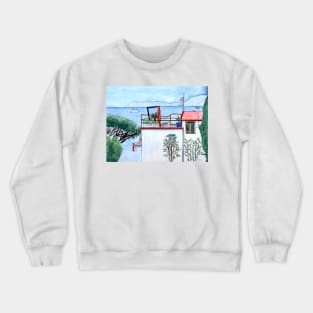 House with a View in Southern Italy Crewneck Sweatshirt